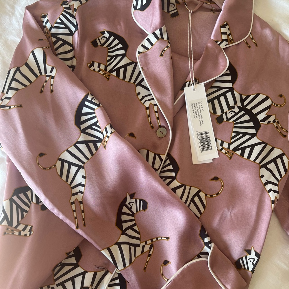 Olivia von Halle Zebra Pajama Set - Mauve